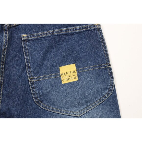 Vintage 90s Marithe Francois Girbaud Mens 32 Spell Out Baggy Denim Jean Shorts - Picture 11 of 12